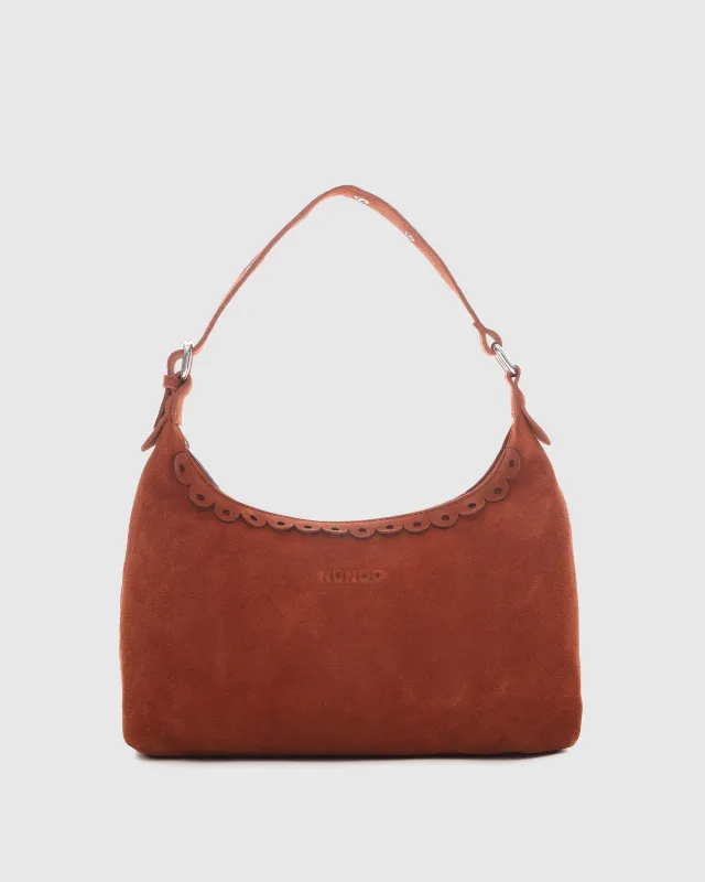 Dandy Scallop Suede Redwood made by Nunoo Bags