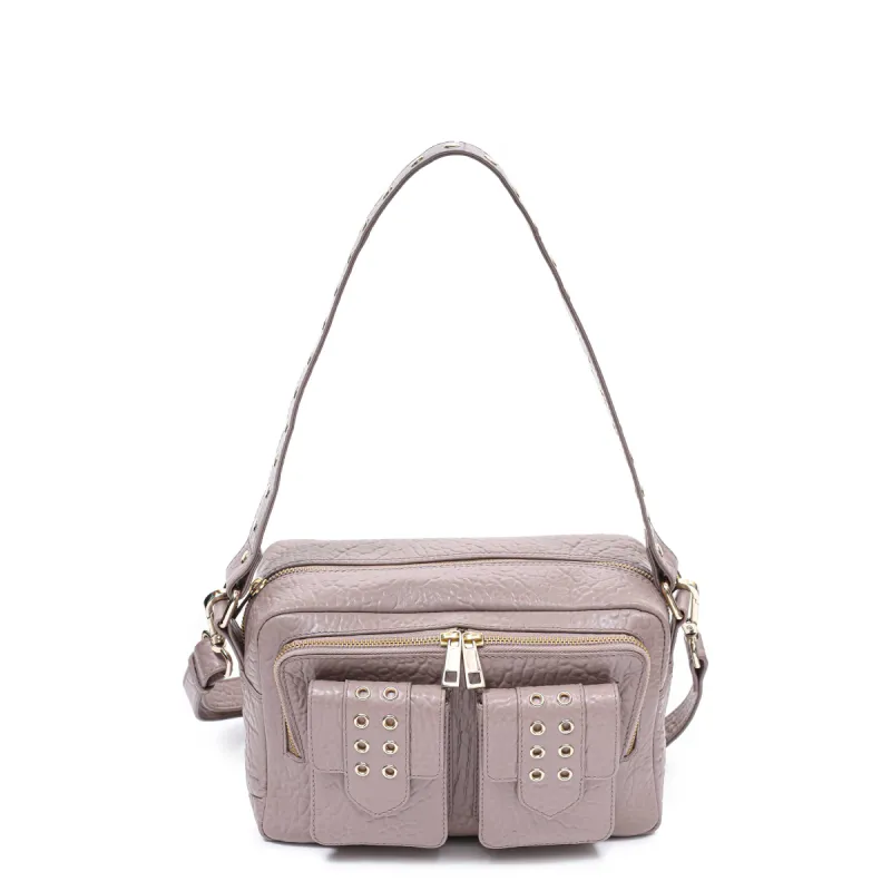 Ellie Eyelet New Zealand Taupe w. Gold sold by Nunoo Bags