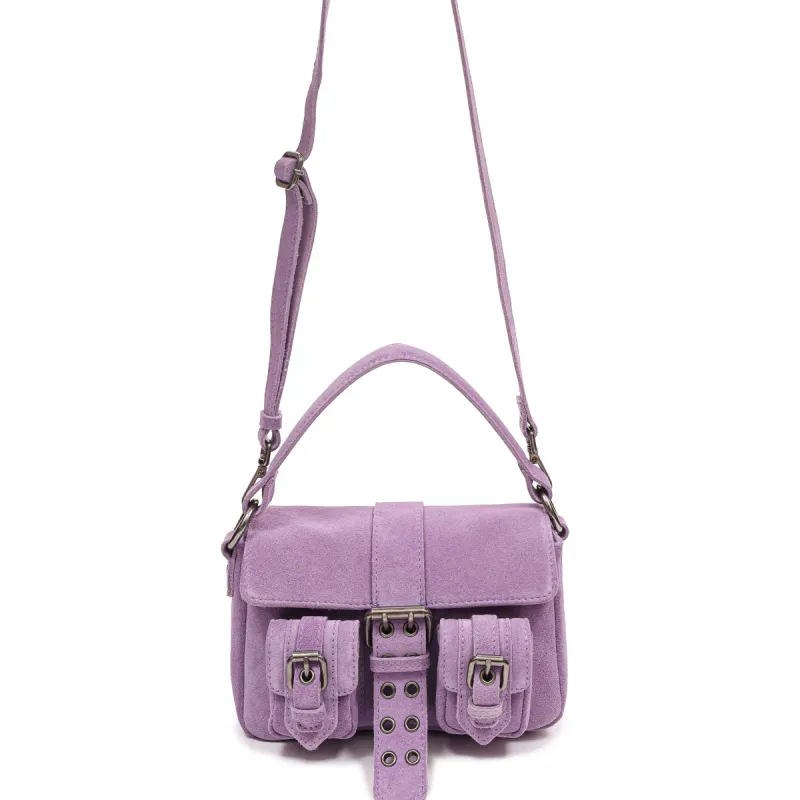 Small Honey Buckle Suede Purple sold by Nunoo Bags