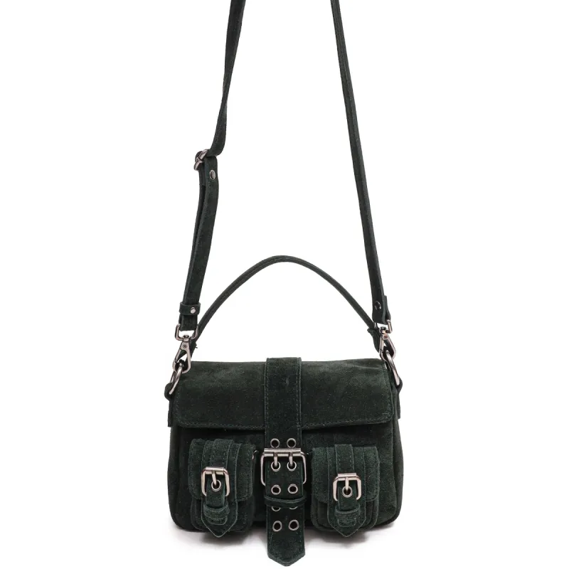 Small Honey Buckle Suede Dark Green sold by Nunoo Bags