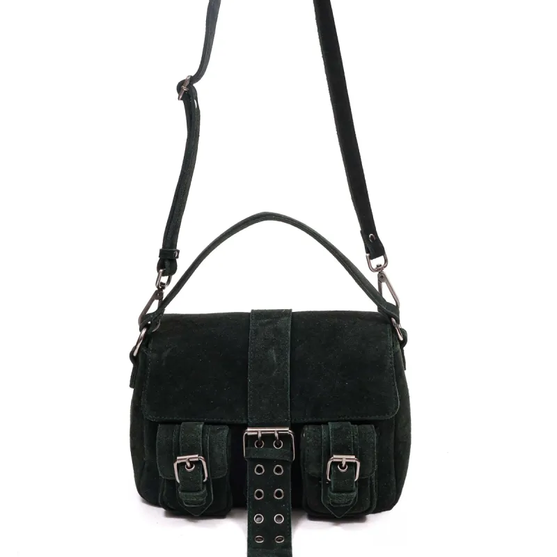 Honey Buckle Suede Dark Green sold by Nunoo Bags