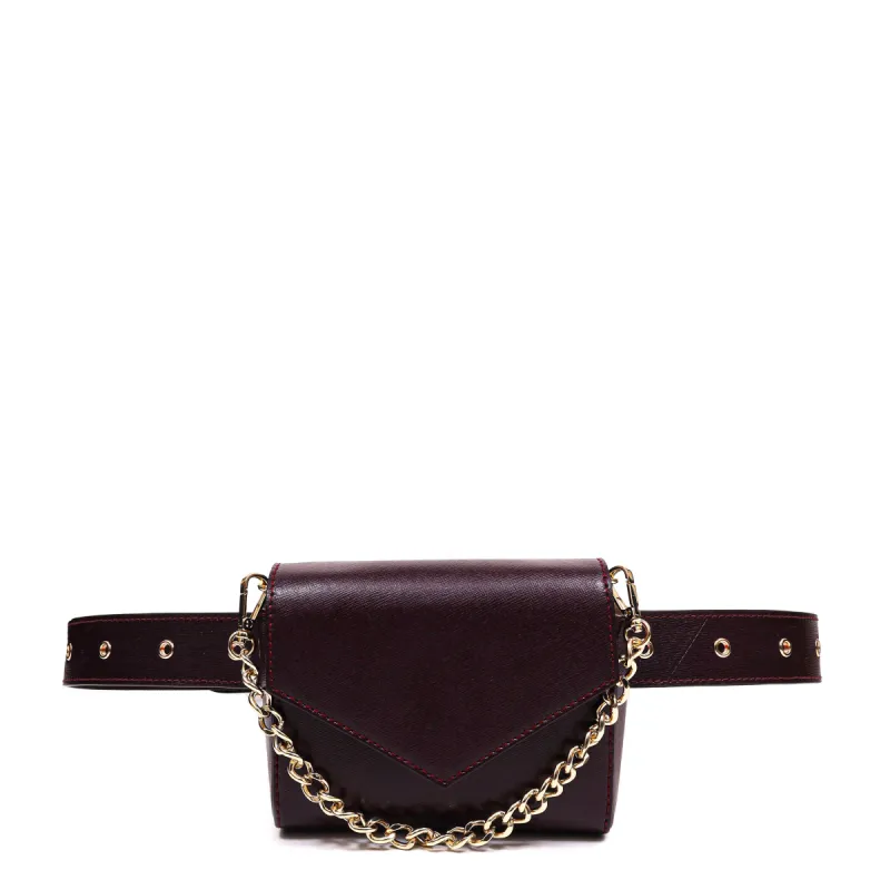 Belt bag Florence Bordeaux w. Gold sold by Nunoo Bags