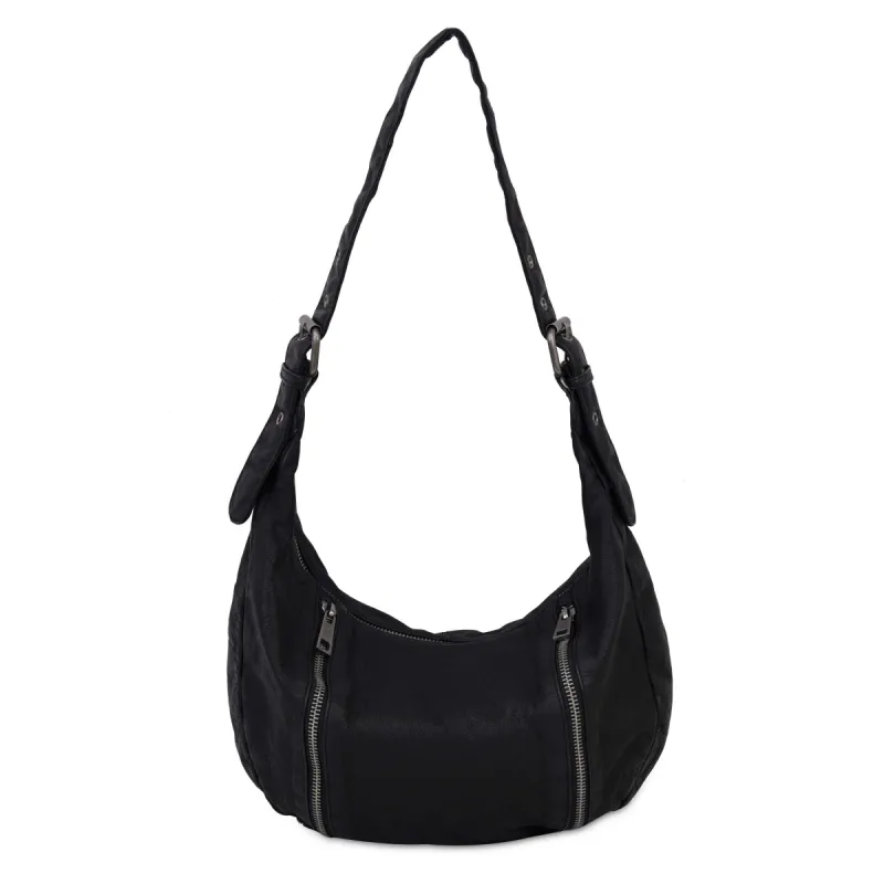 Small Stella Zipper Washed Black sold by Nunoo Bags