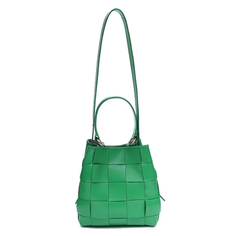 Small Chiara Braided Florence Green w. Gold sold by Nunoo Bags