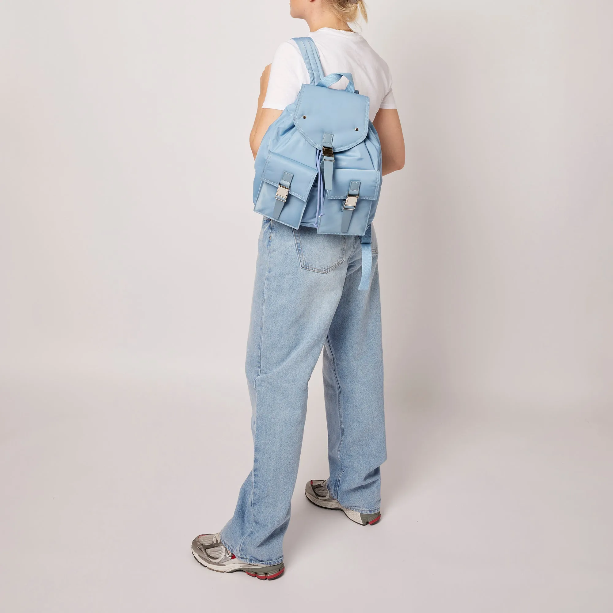 backpack recycled nylon light blue sold by Nunoo Bags product image thumbnail 4