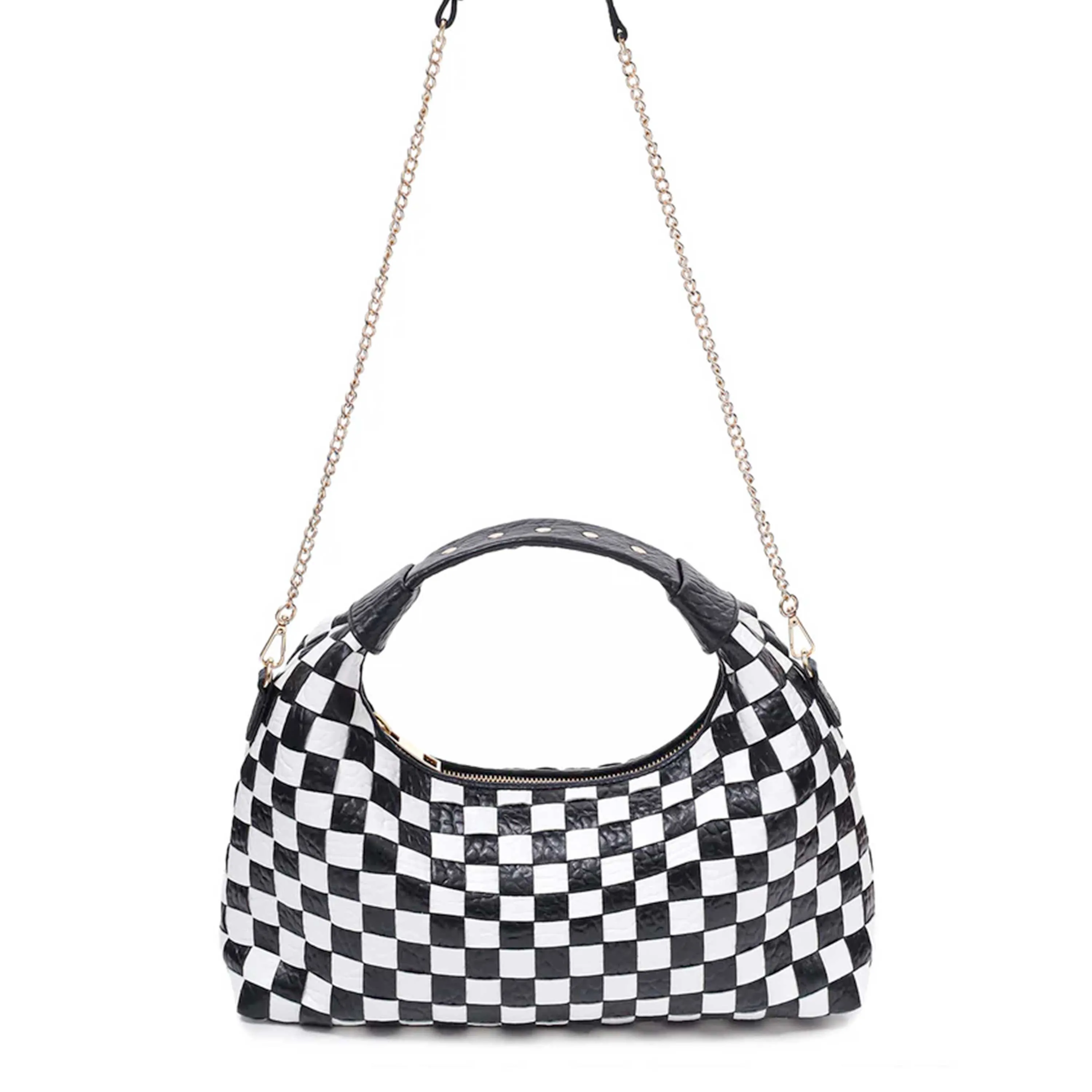 Dandy Large Braided New Zealand Black/White w. Gold sold by Nunoo Bags