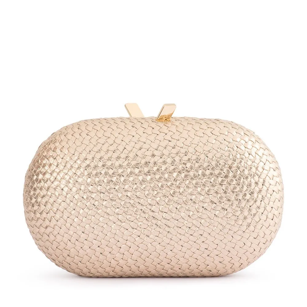 LUCIA Woven Oval Clutch sold by Olga Berg