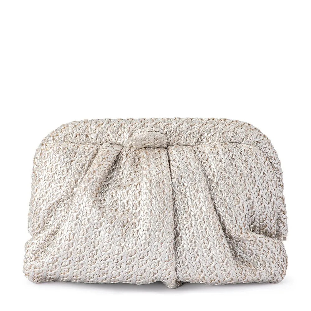 STEVIE Pleated Woven Clutch sold by Olga Berg