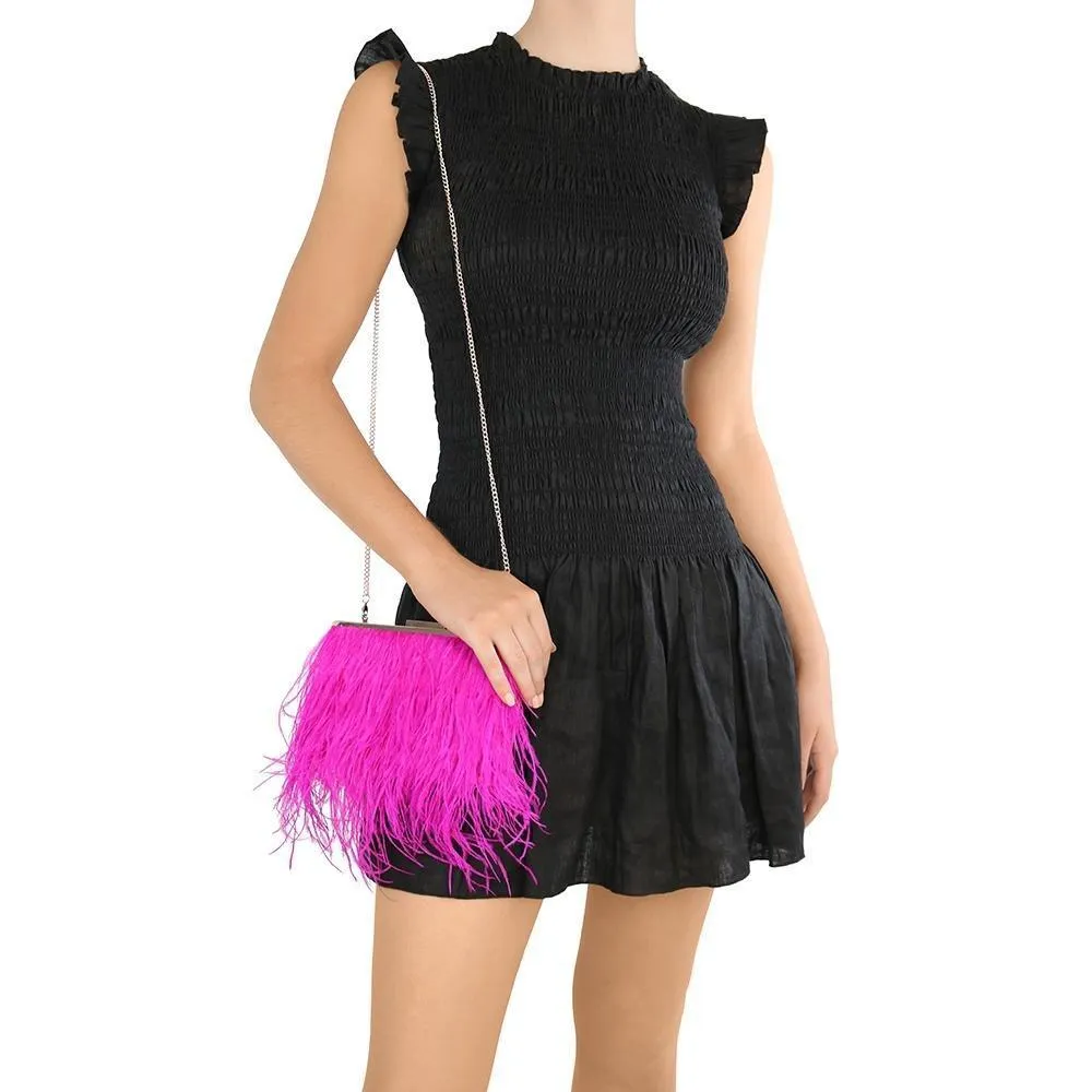 ESTELLE Fuchsia Feather Clutch sold by Olga Berg product image thumbnail 2