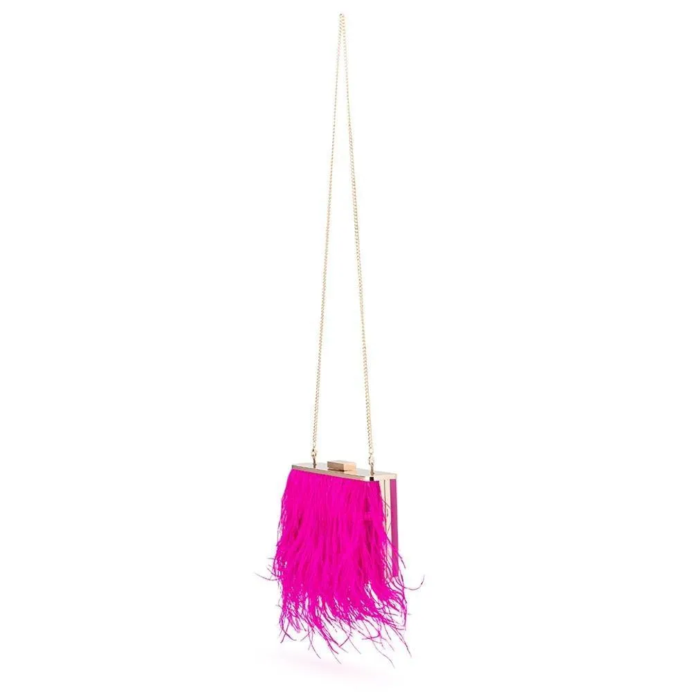 ESTELLE Fuchsia Feather Clutch sold by Olga Berg product image thumbnail 5