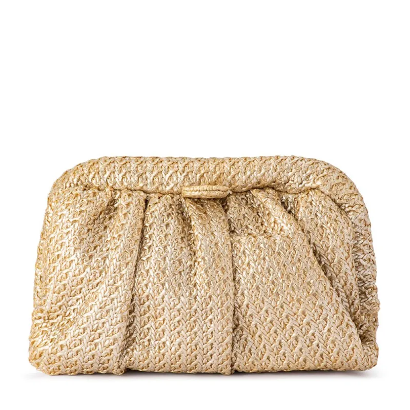 STEVIE Pleated Woven Clutch sold by Olga Berg