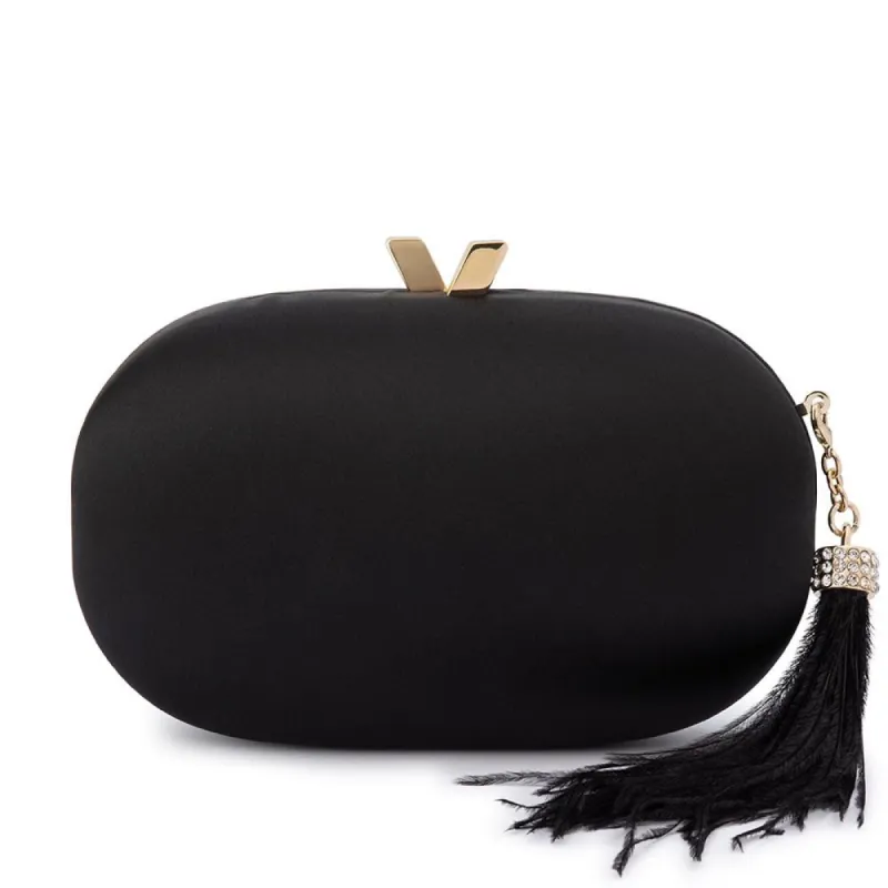 JENNA Feather Tassel Clutch sold by Olga Berg