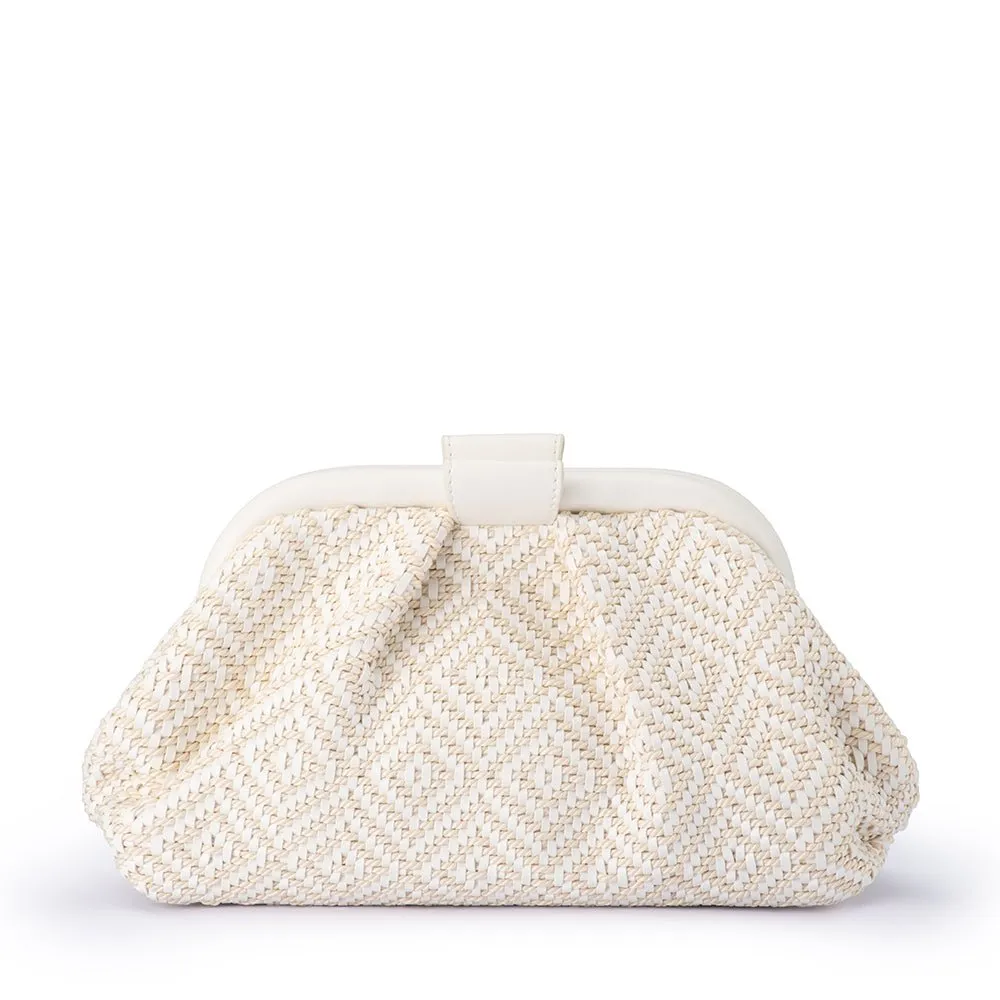 MINKI Gathered Woven Clutch sold by Olga Berg