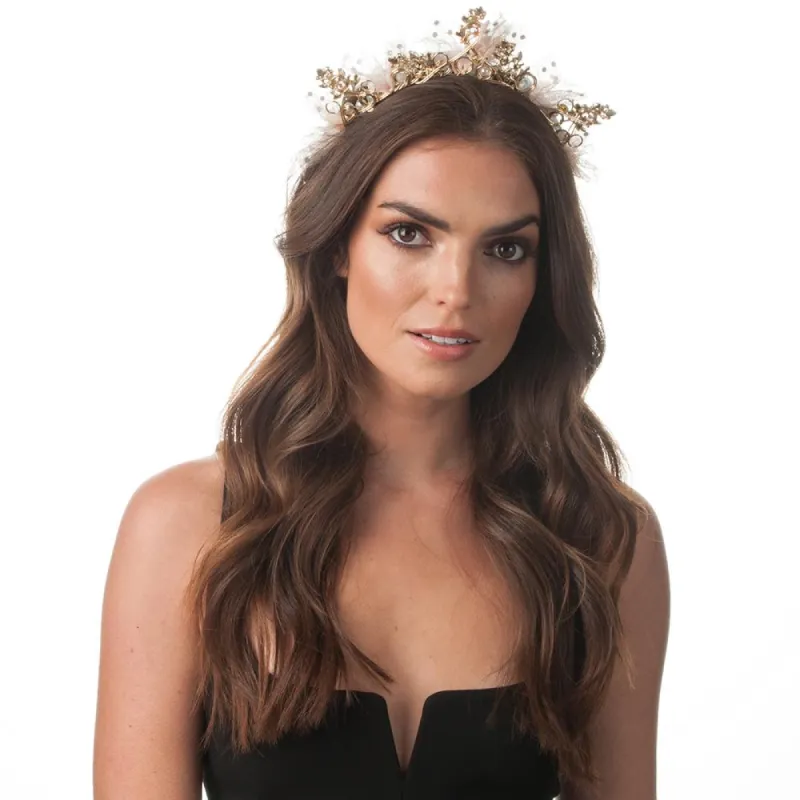 LILLIAN Metal Tulle Headband sold by Olga Berg