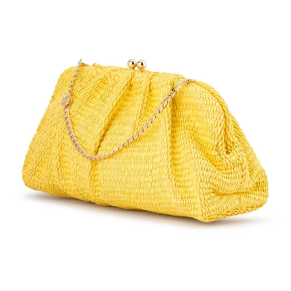 QUEENIE Gathered Woven Clutch sold by Olga Berg product image thumbnail 5