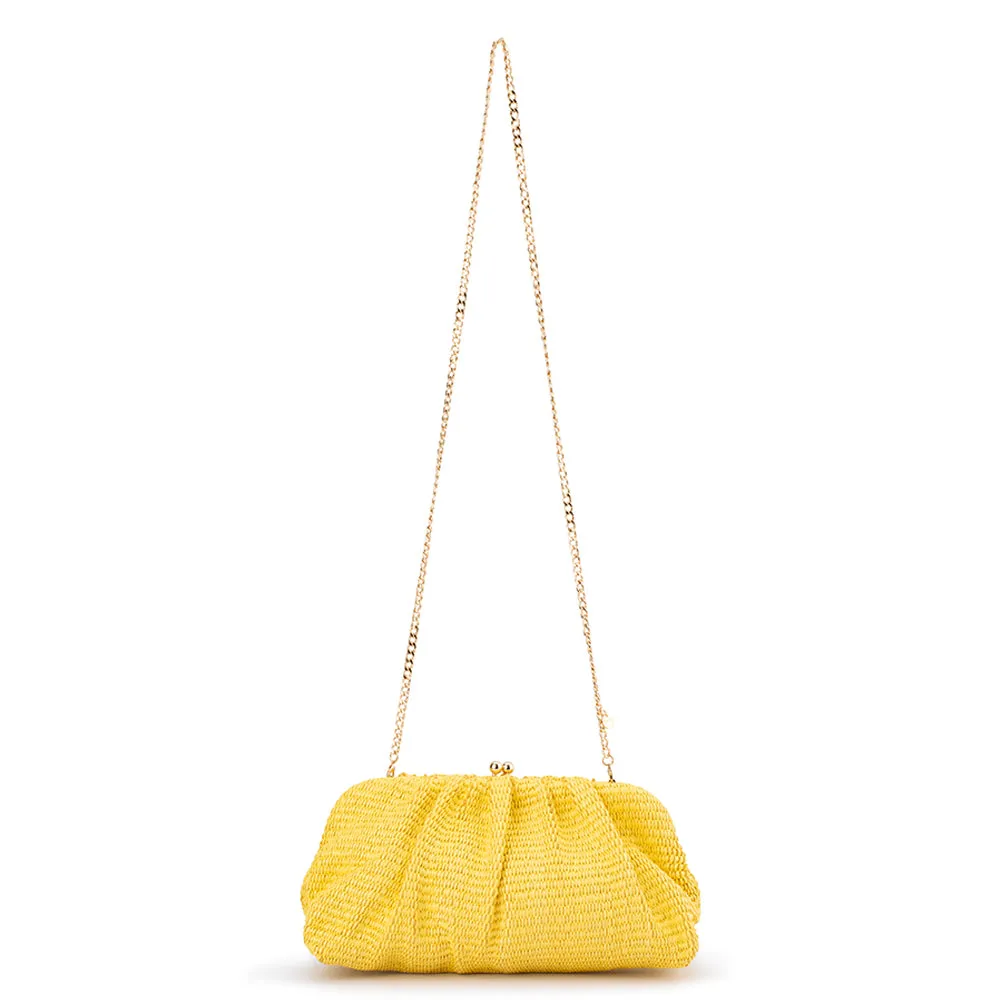 QUEENIE Gathered Woven Clutch sold by Olga Berg product image thumbnail 4