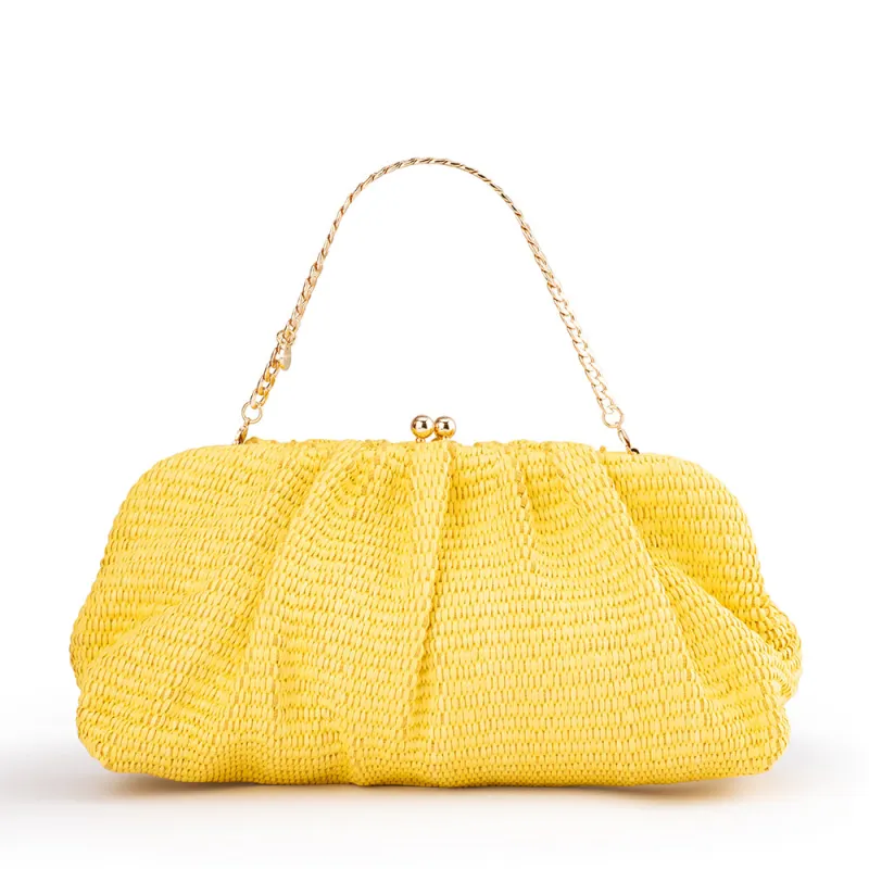 QUEENIE Gathered Woven Clutch made by Olga Berg