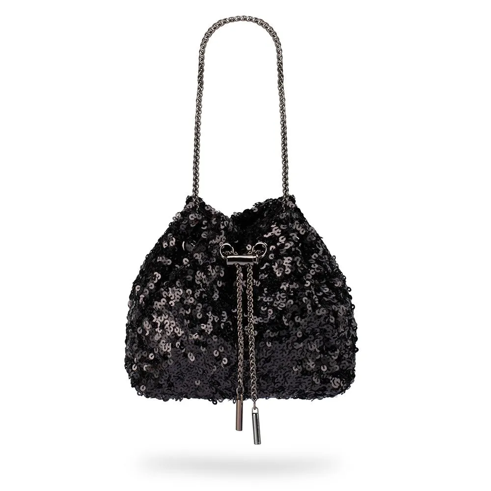 ILANA Sequin Drawstring Bag sold by Olga Berg