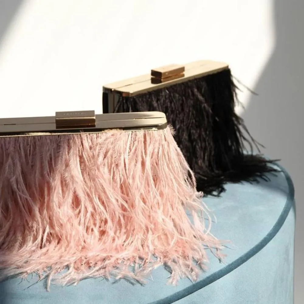 ESTELLE Pink Feather Clutch sold by Olga Berg product image thumbnail 3