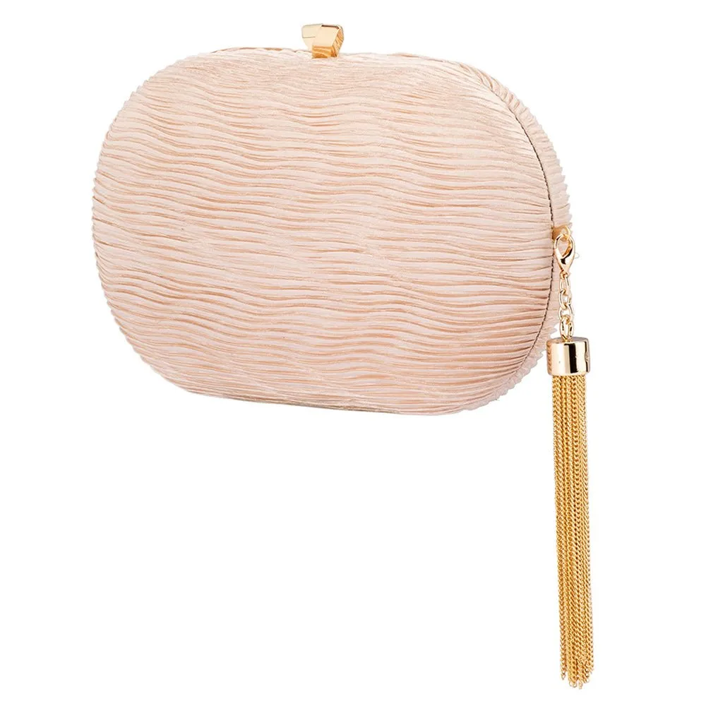 NATALIE Pleated Oval Clutch sold by Olga Berg product image thumbnail 5