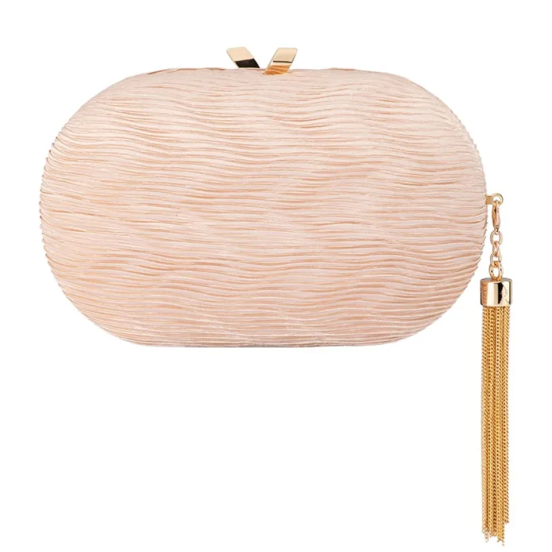 NATALIE Pleated Oval Clutch sold by Olga Berg