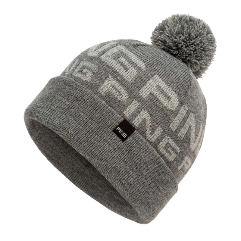 Ping Logo Bobble II Golf Knit Hat - Grey Marl/Silver Marl sold by Original Green