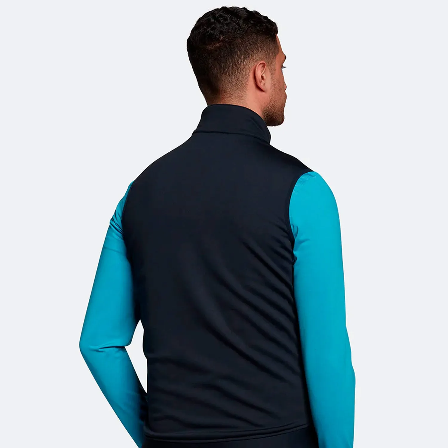 Lyle & Scott Check Quilt Back Fleece Gilet - Navy sold by Original Green product image thumbnail 3