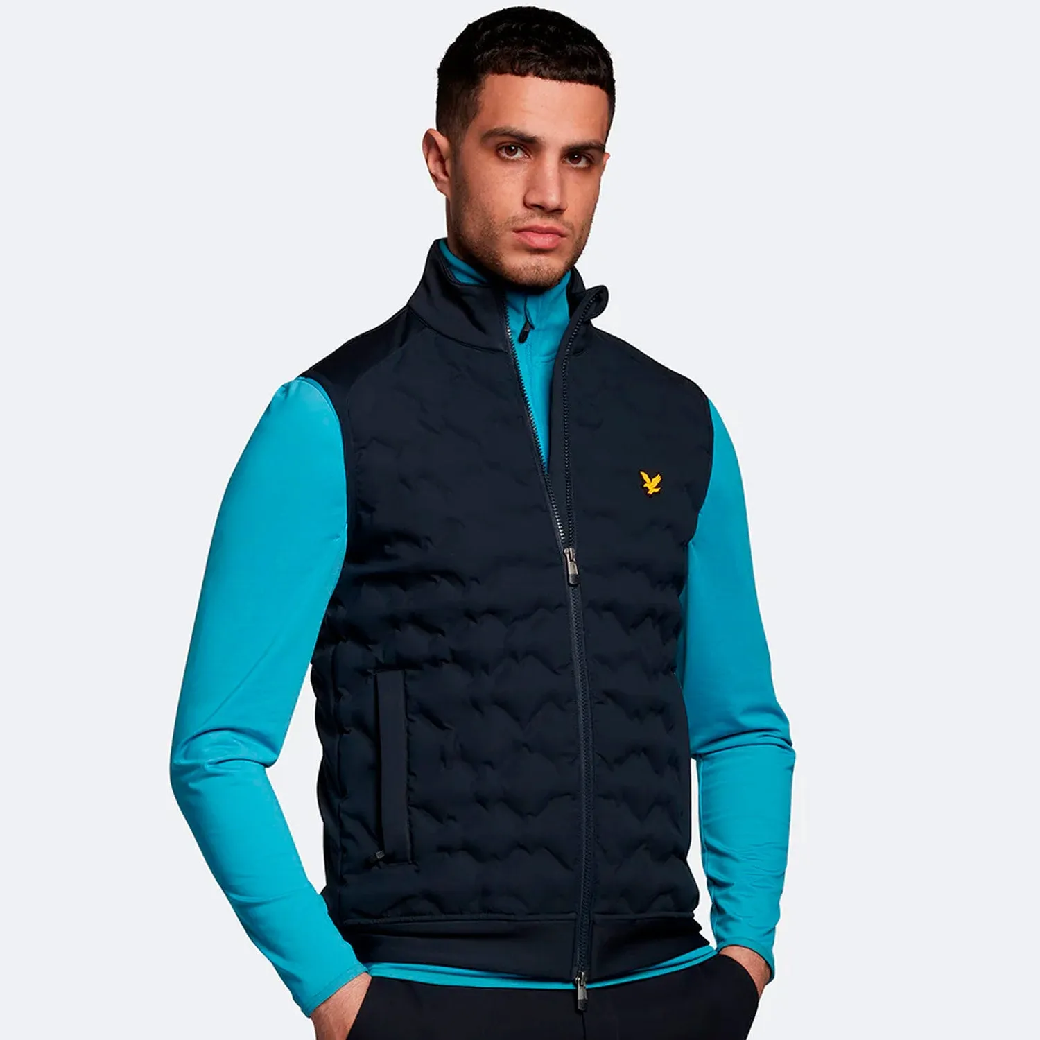 Lyle & Scott Check Quilt Back Fleece Gilet - Navy sold by Original Green product image thumbnail 2