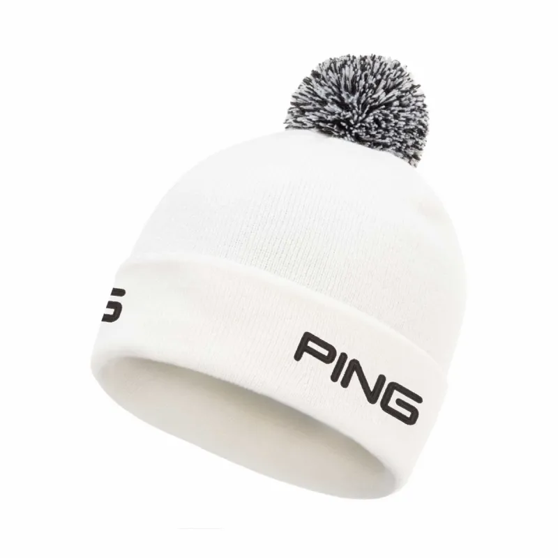 Ping Cresting Knit Bobble Golf Hat - White sold by Original Green