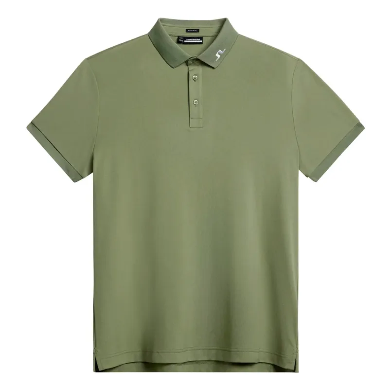 J.Lindeberg KV Golf Print Polo Shirt - Oil Green made by Original Green