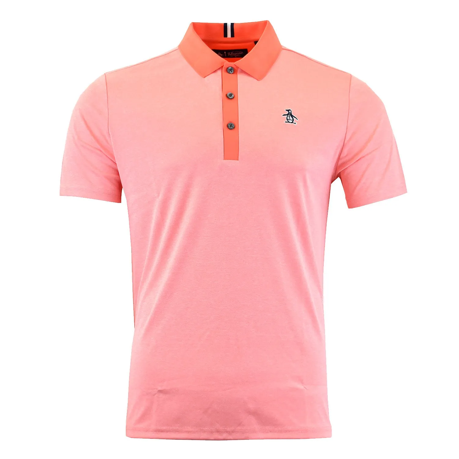Original Penguin Eco Three Strokes Polo - Orange Coral Heather sold by Original Green