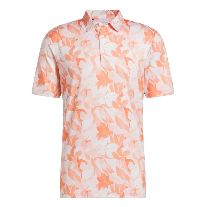 adidas Golf Floral Polo - Coral Fusion/Pantone/White sold by Original Green