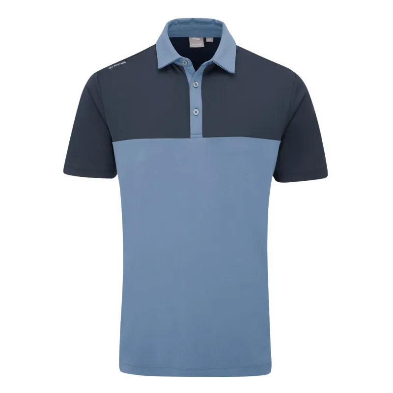 Ping Bodi Colour Block Golf Polo Shirt - Coronet Blue/Navy sold by Original Green