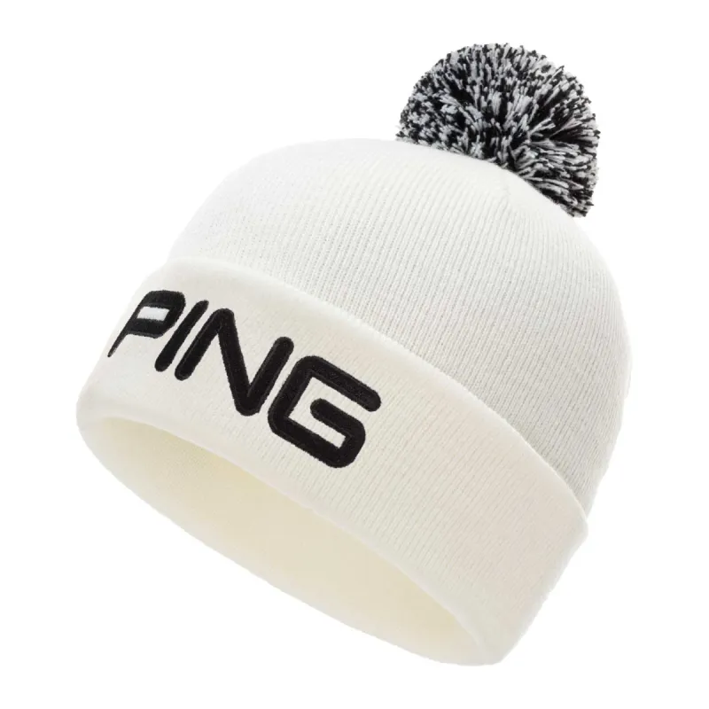 Ping Classic Golf Bobble Hat - White sold by Original Green