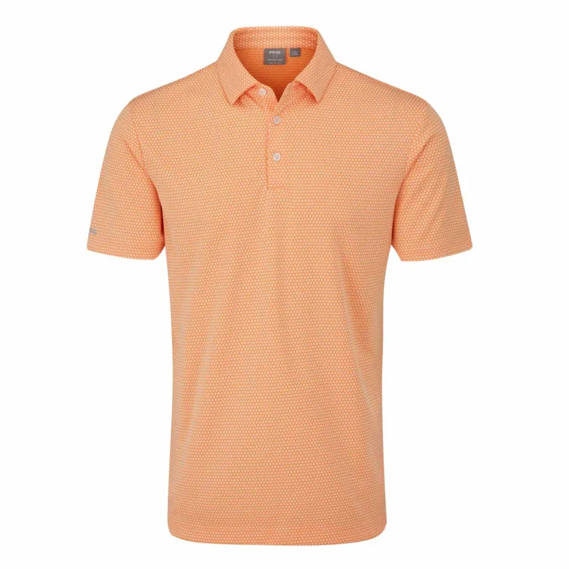 Ping Halcyon Honeycomb Polo Shirt - Tangerine Multi sold by Original Green