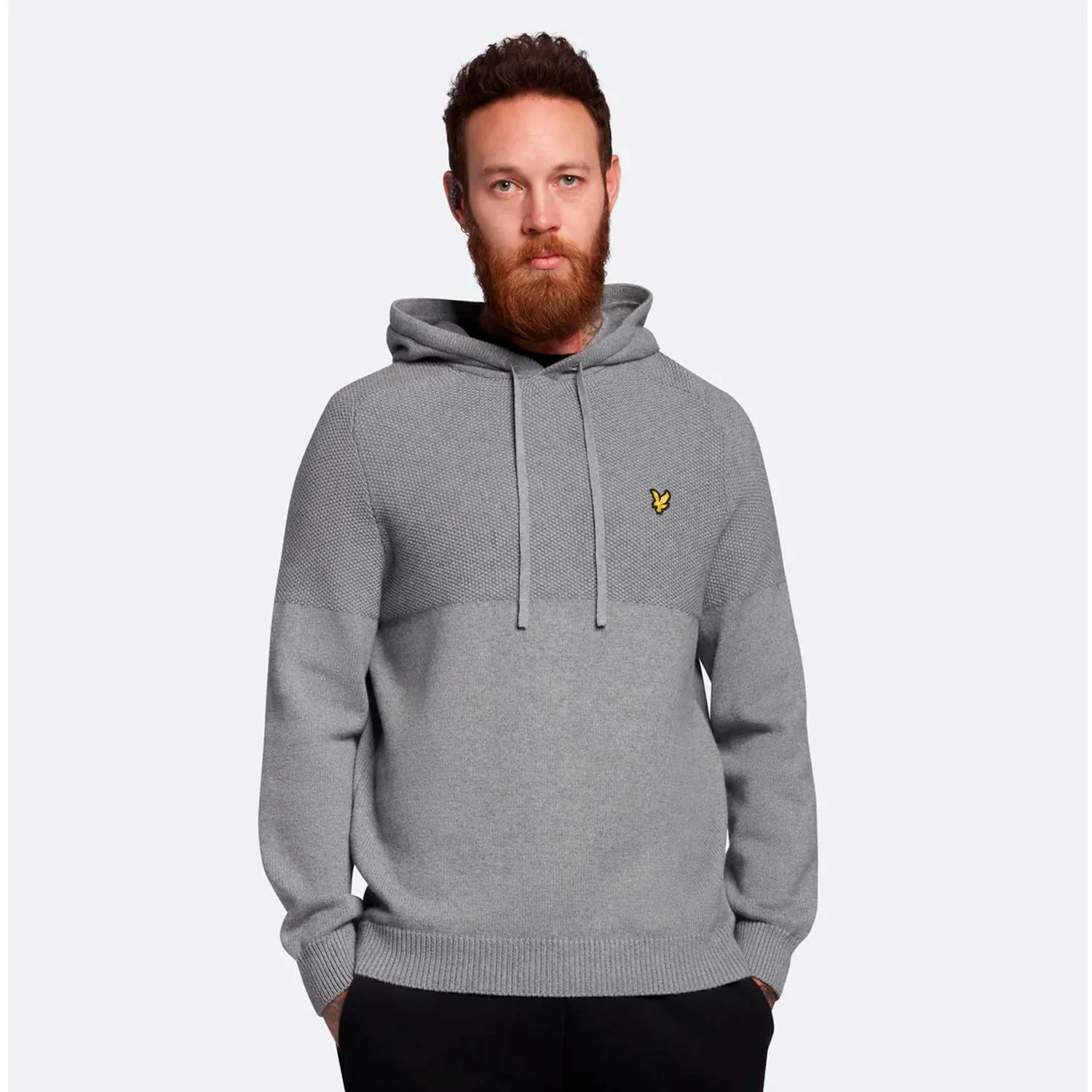 Lyle & Scott Seed Stitch Knitted Hoodie - Mid Grey Marl sold by Original Green product image thumbnail 2