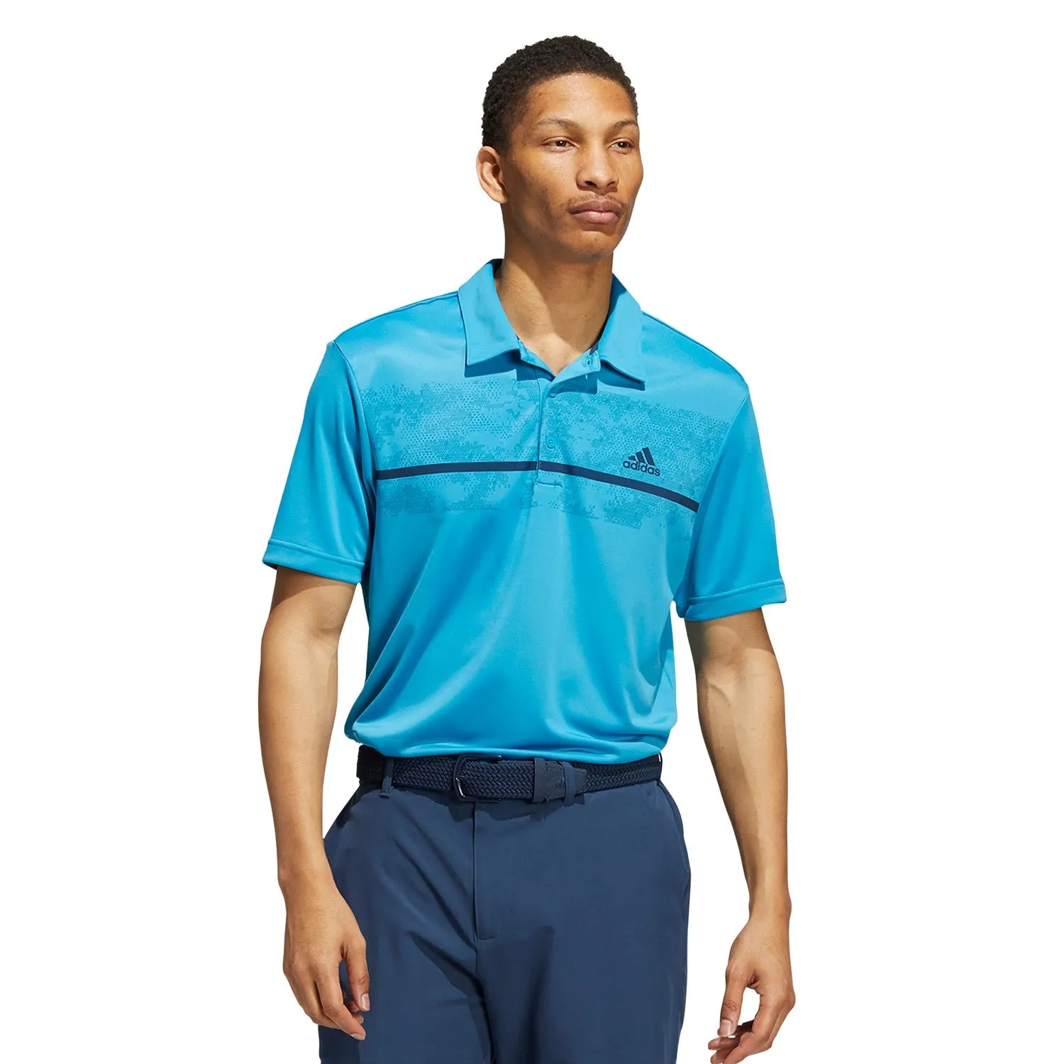 adidas Golf Chest Print Polo Shirt - Sonic Aqua sold by Original Green product image thumbnail 2