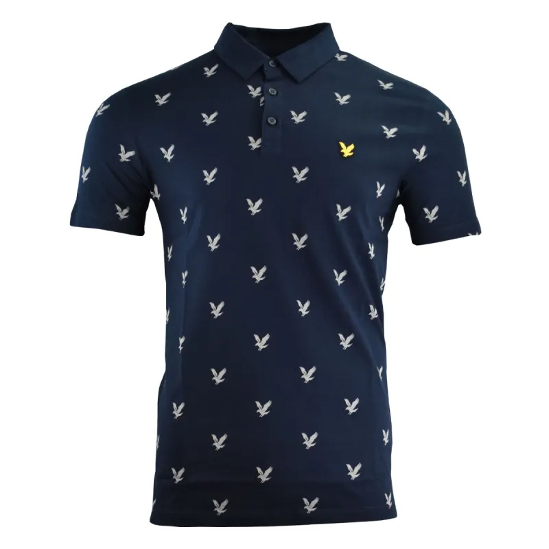 Lyle & Scott Eagle Print Polo Shirt - Dark Navy made by Original Green