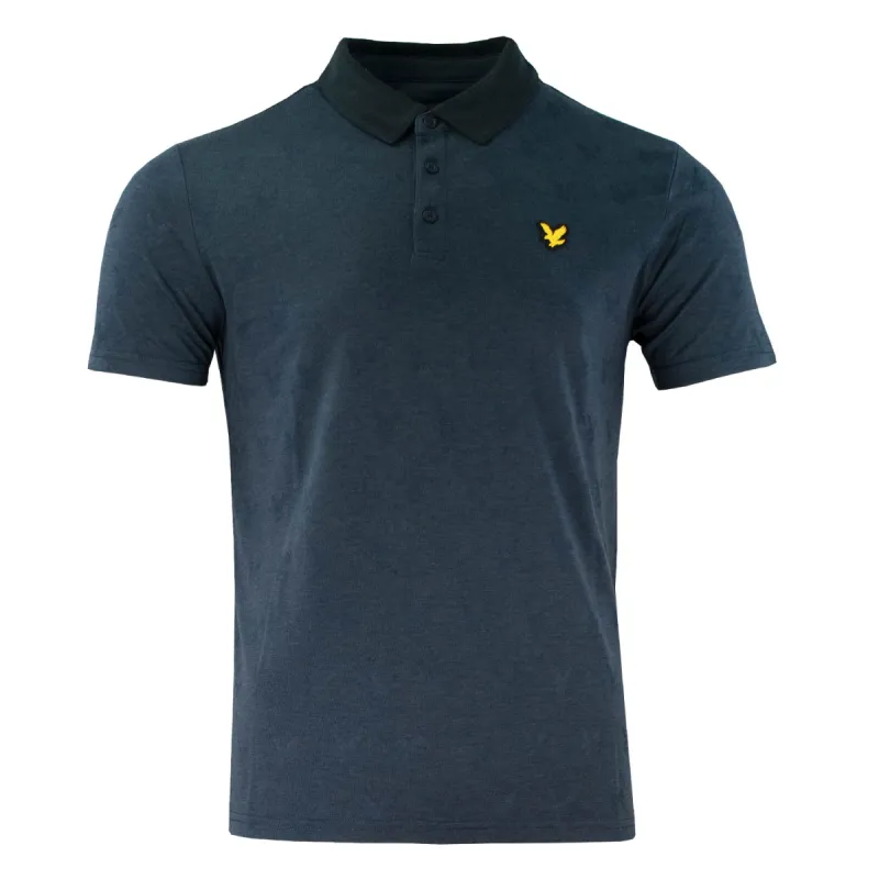 Lyle & Scott Jacquard Polo Shirt - True Black sold by Original Green