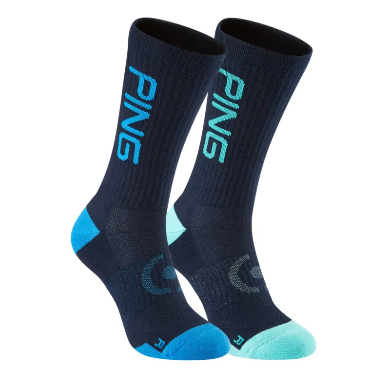 Ping Logo Golf Socks 2 Pack - Navy Multi sold by Original Green