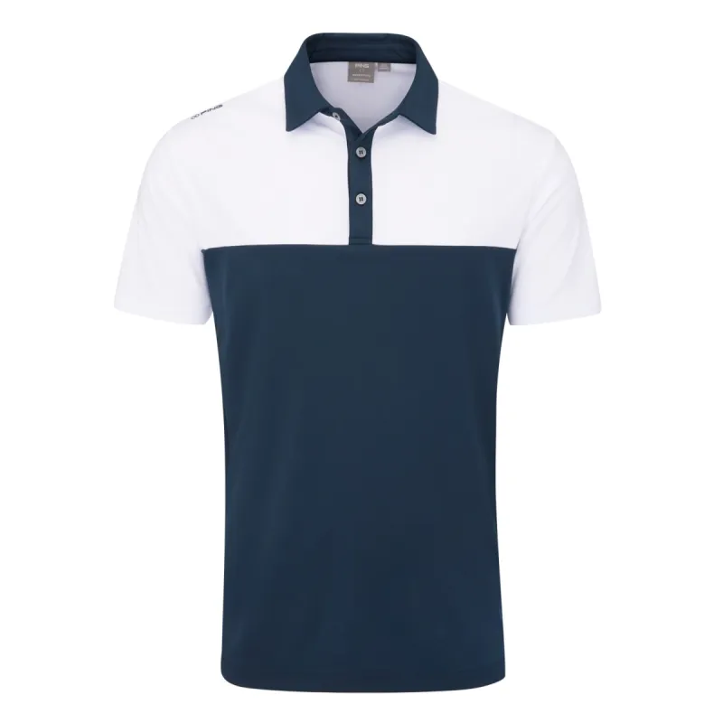 Ping Bodi Colour Block Golf Polo Shirt - Navy/White sold by Original Green