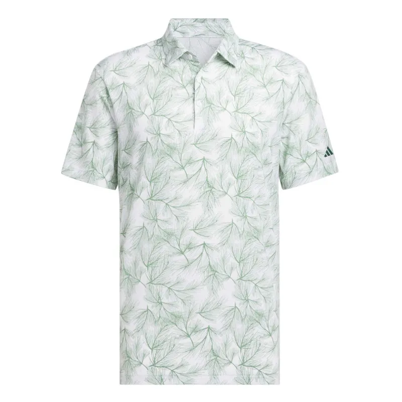 adidas Golf Ultimate365 Mesh Pine Print Shirt - White/Preloved Green sold by Original Green