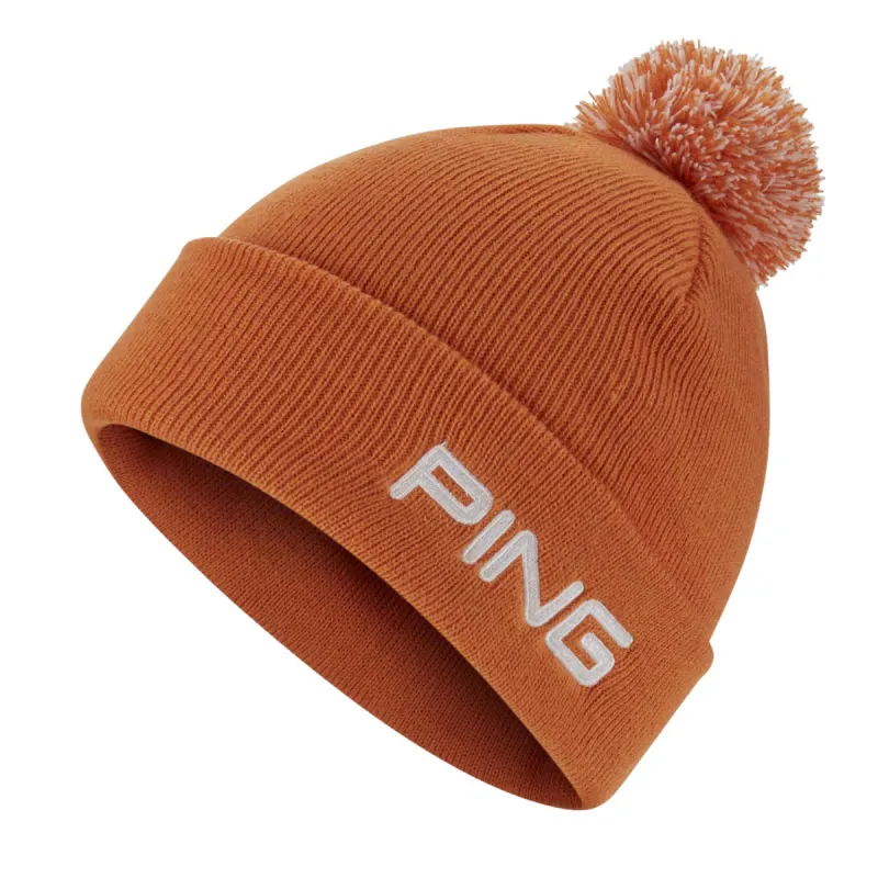 Ping Cresting Knit Bobble Golf Hat - Russet sold by Original Green