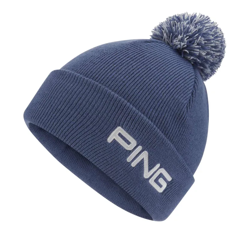 Ping Cresting Knit Bobble Golf Hat - Indigo sold by Original Green