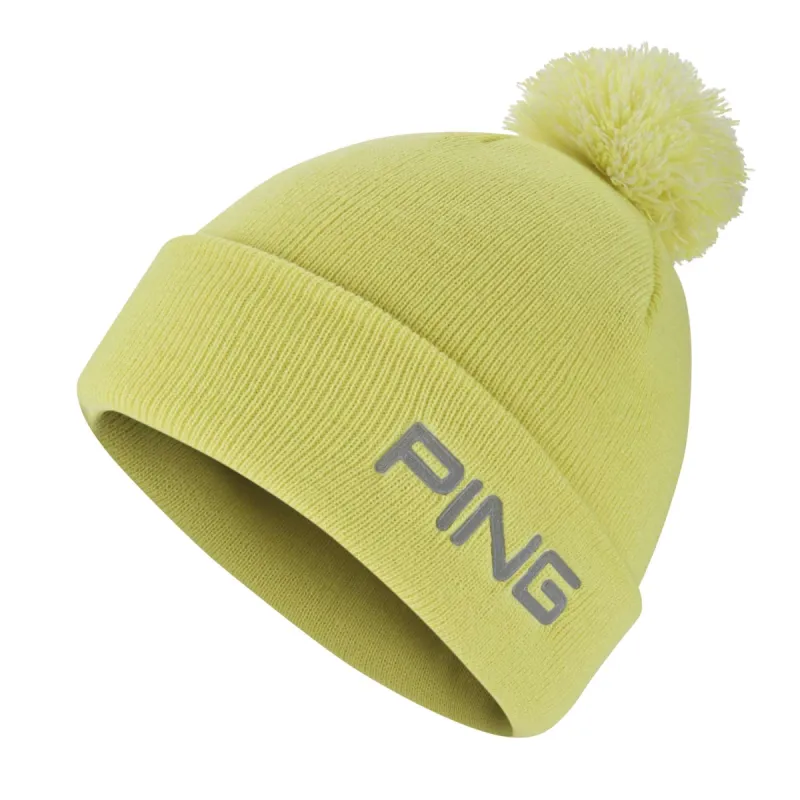 Ping Cresting Knit Bobble Golf Hat - Limelight sold by Original Green