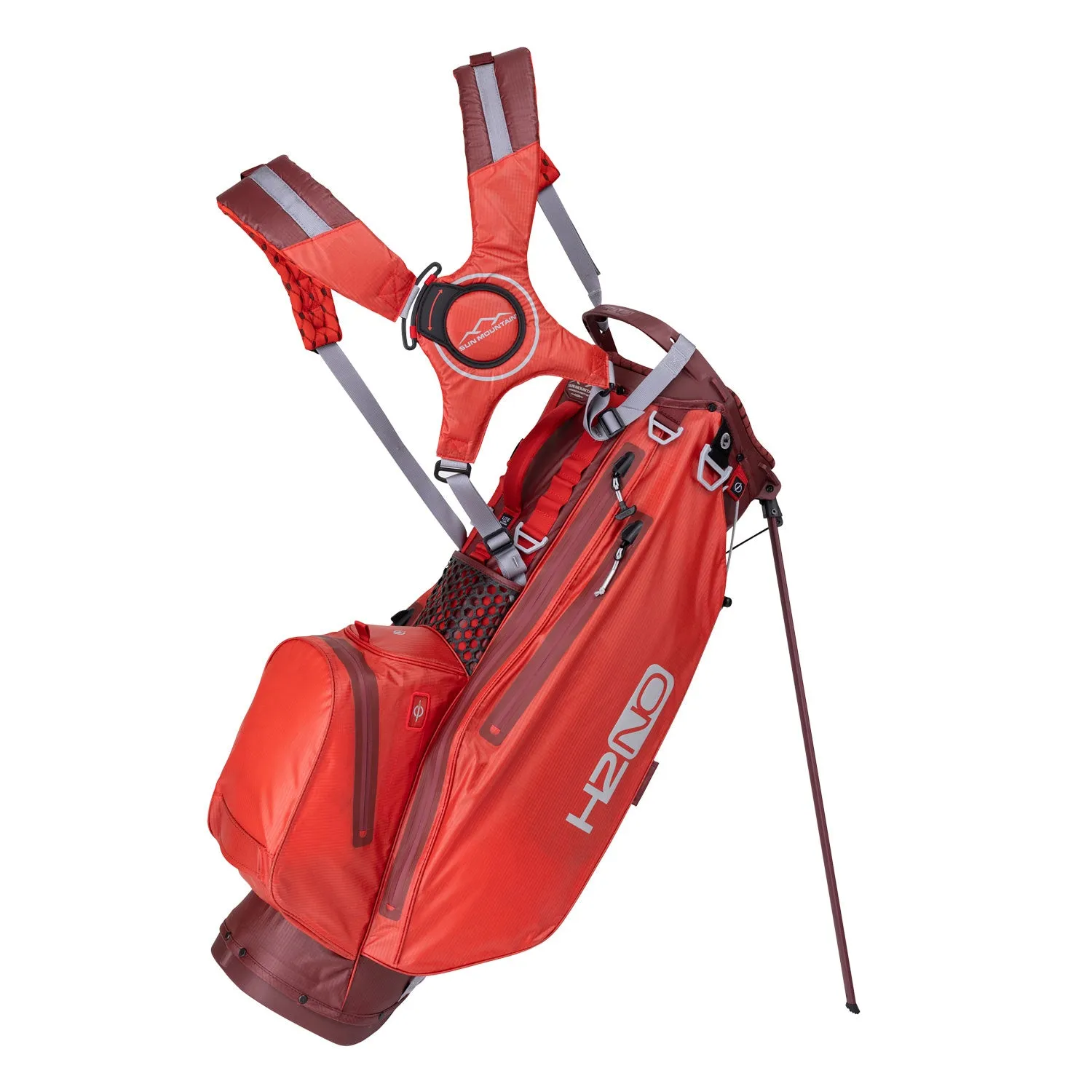 Sun Mountain 2024 H2NO Lite 14-Way Stand Bag - Port/Rush Red/Cadet sold by Original Green