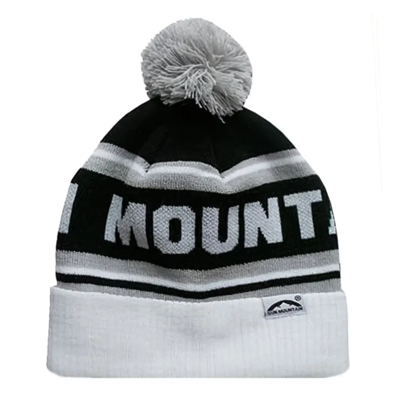 Sun Mountain Thermal Double Knit Bobble Golf Hat - Black/Grey/White sold by Original Green
