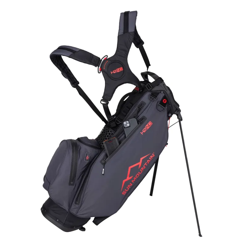 Sun Mountain 2025 H2NO Lite 4-Way Stand Bag - Black/Steel/Red sold by Original Green