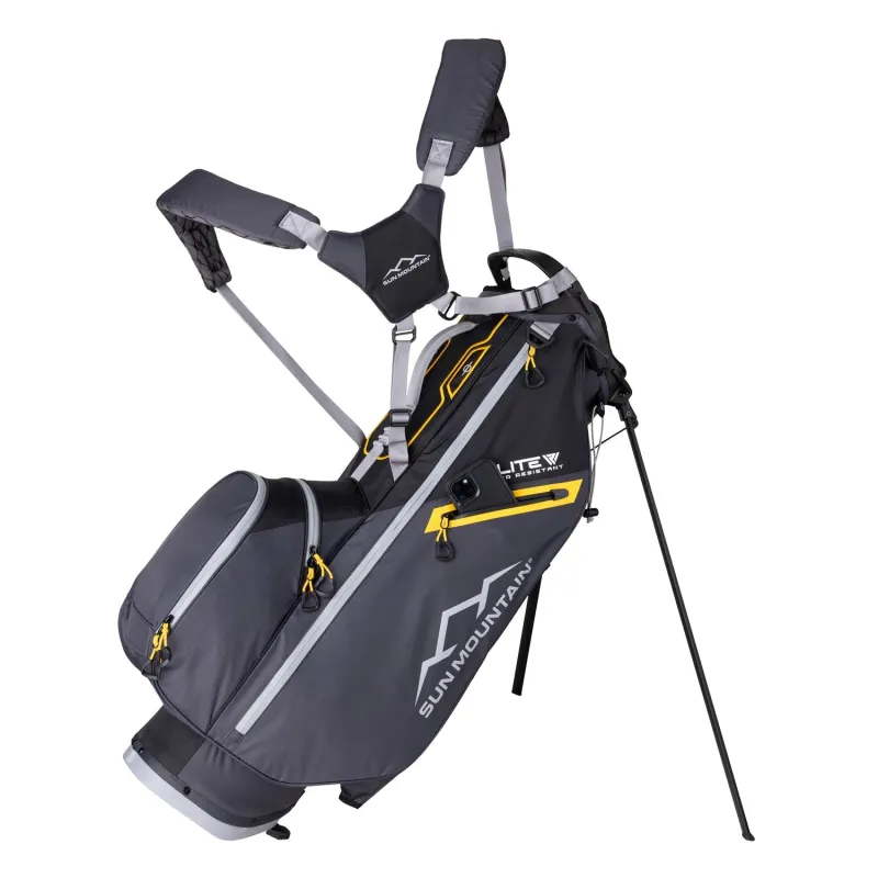 Sun Mountain 2025 E-LITE 4-Way Stand Bag - Black/Steel/Gold sold by Original Green