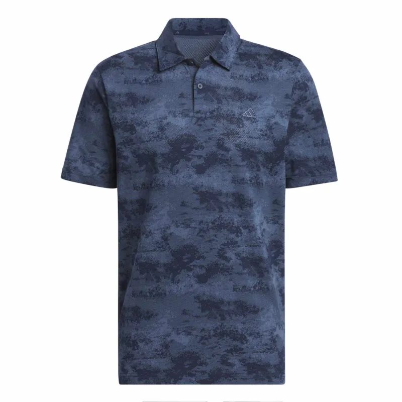 adidas Golf Go-To Printed Mesh Polo Shirt - Collegiate Navy made by Original Green